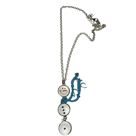 NWT Snowman Silvertone Three Circle Pendant - Picture 2 of 3